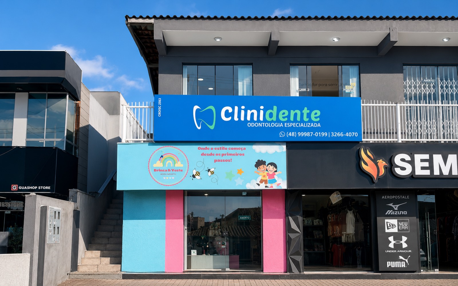 Fachada da Clinidente nos Ingleses, Florianópolis